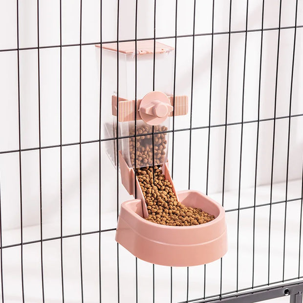 Cage Hanging Bowl Water Bottle Food Dispenser