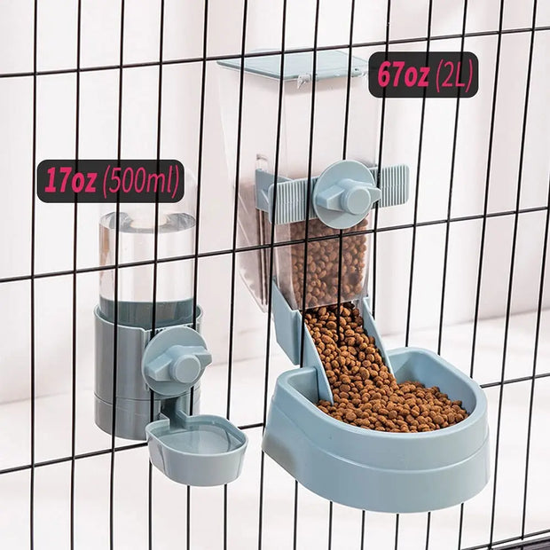 Cage Hanging Bowl Water Bottle Food Dispenser