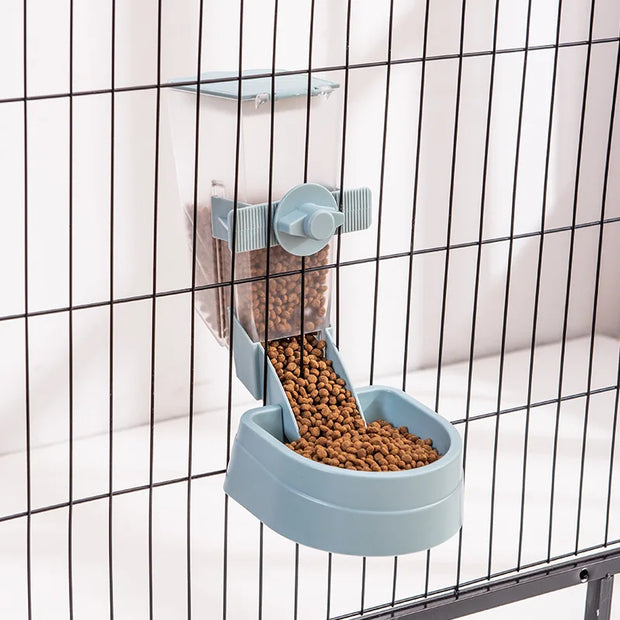 Cage Hanging Bowl Water Bottle Food Dispenser