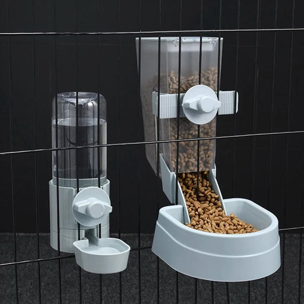 Cage Hanging Bowl Water Bottle Food Dispenser