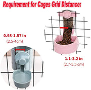 Cage Hanging Bowl Water Bottle Food Dispenser