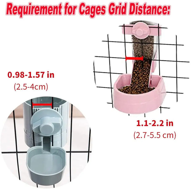 Cage Hanging Bowl Water Bottle Food Dispenser