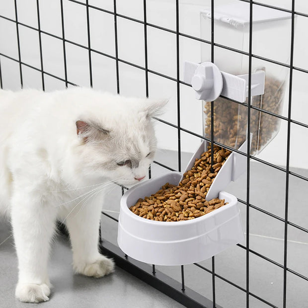 Cage Hanging Bowl Water Bottle Food Dispenser