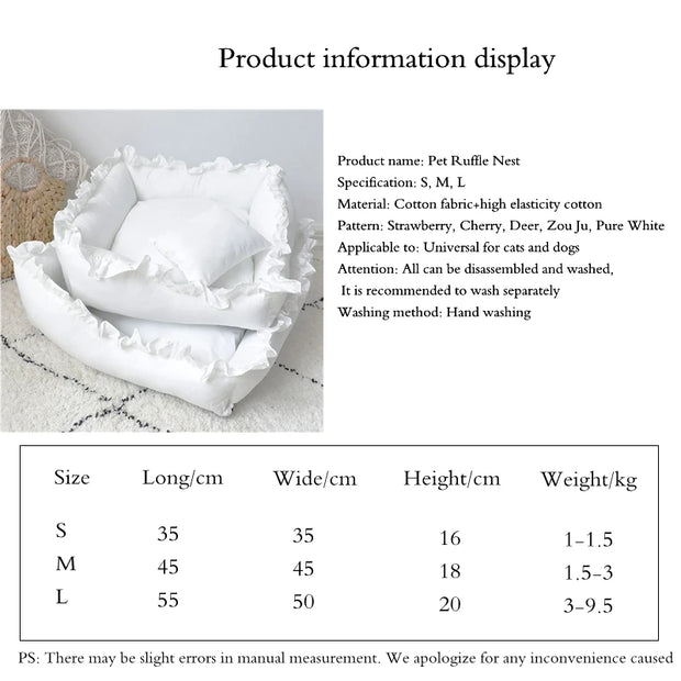 Cute Puppy Square Sleeping Cushion Bed  & Pillow
