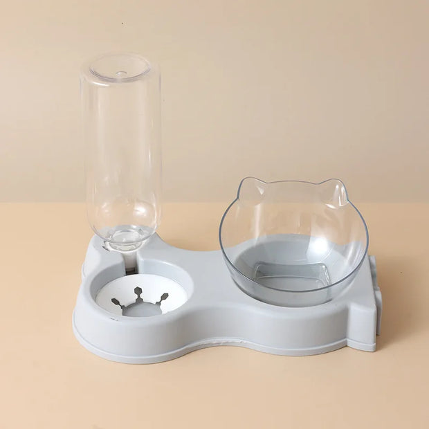 Pet dog and cat food bowl automatic feeder