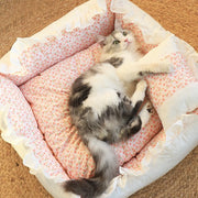 Cute Puppy Square Sleeping Cushion Bed  & Pillow
