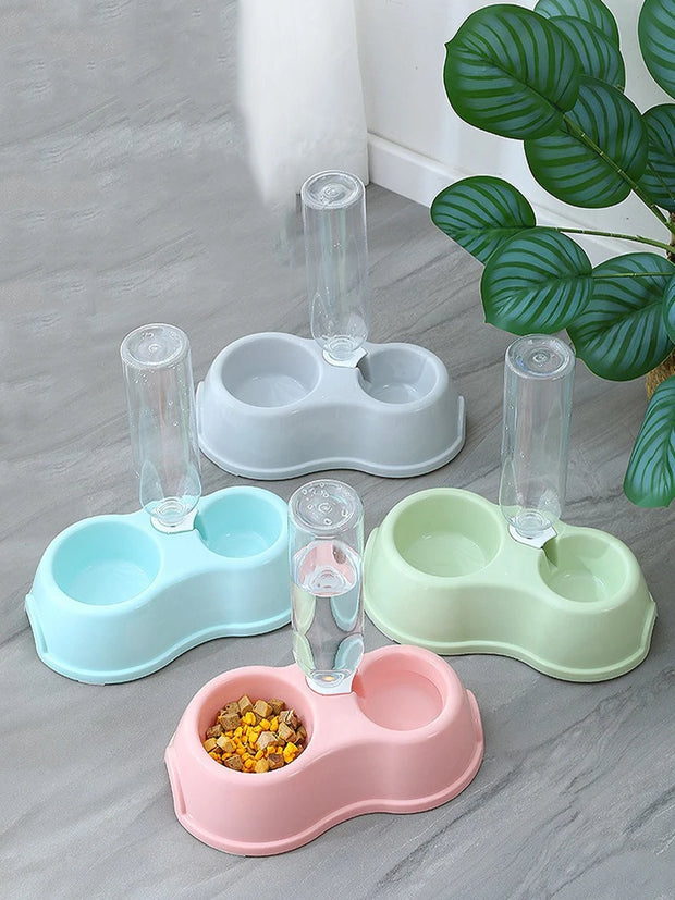 Double Dish Bowls for Cats Dogs Pet