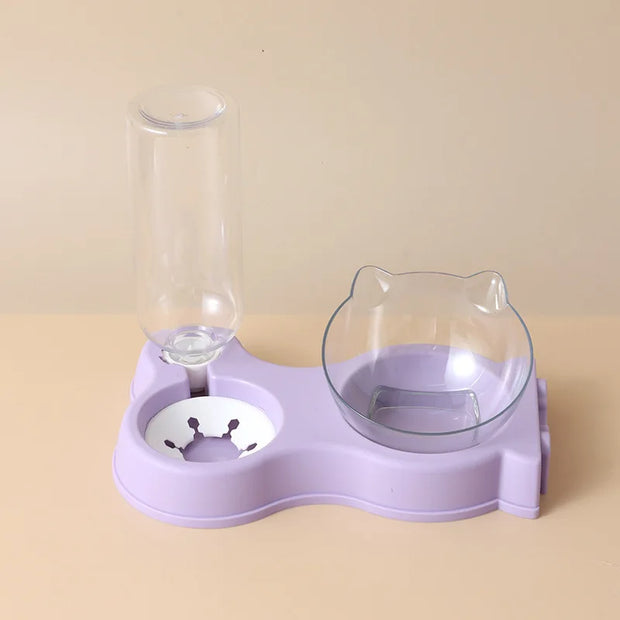 Pet dog and cat food bowl automatic feeder