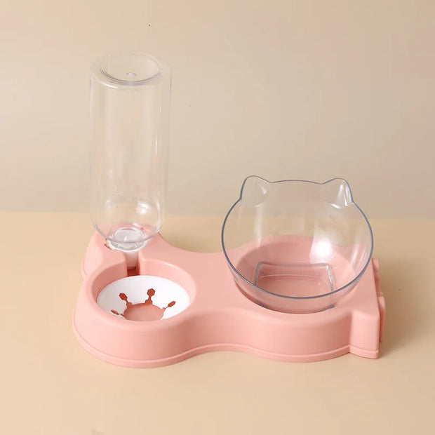 Pet dog and cat food bowl automatic feeder