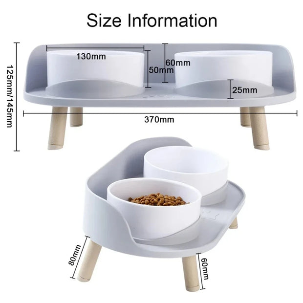 Pet Food Feeders Adjustable Dispenser