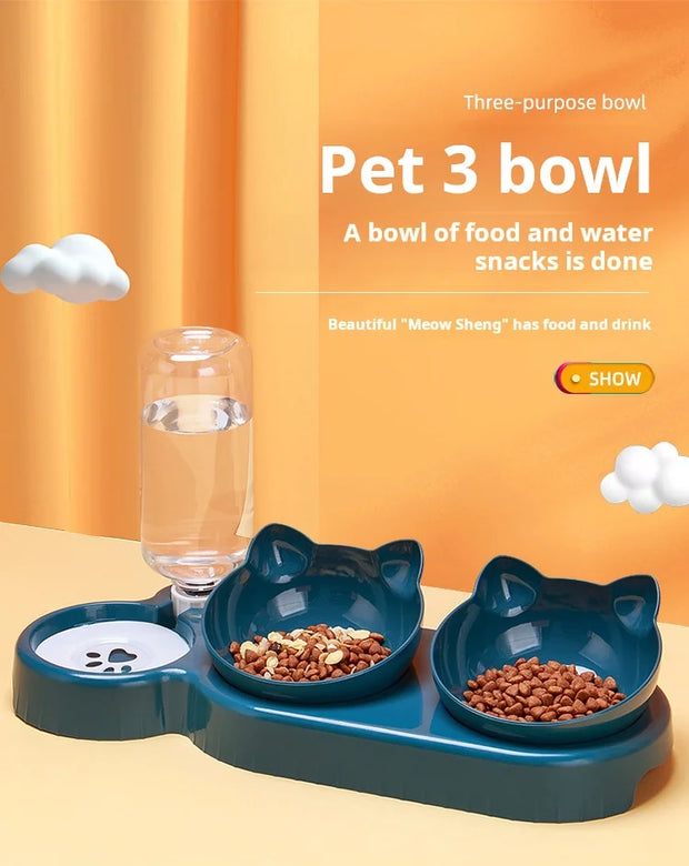 3-1 Pet Bowls With Water Feeder