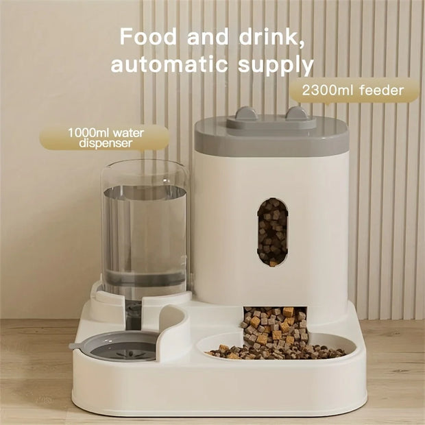 Pet Feeder and Water Dispenser for Cats: Plastic