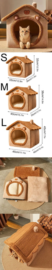 Washable Cat House Puppy Cave Sofa Bed