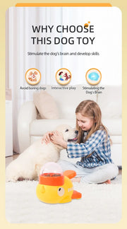 "Hands-On Duck Pet Toy Feeder