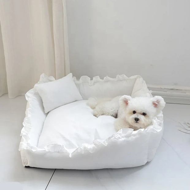 Cute Puppy Square Sleeping Cushion Bed  & Pillow