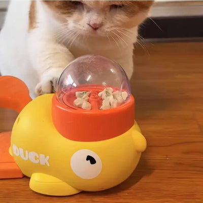 "Hands-On Duck Pet Toy Feeder