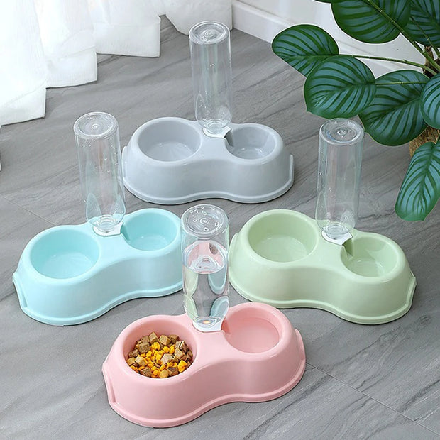 Double Dish Bowls for Cats Dogs Pet