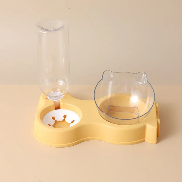 Pet dog and cat food bowl automatic feeder