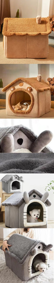 Washable Cat House Puppy Cave Sofa Bed