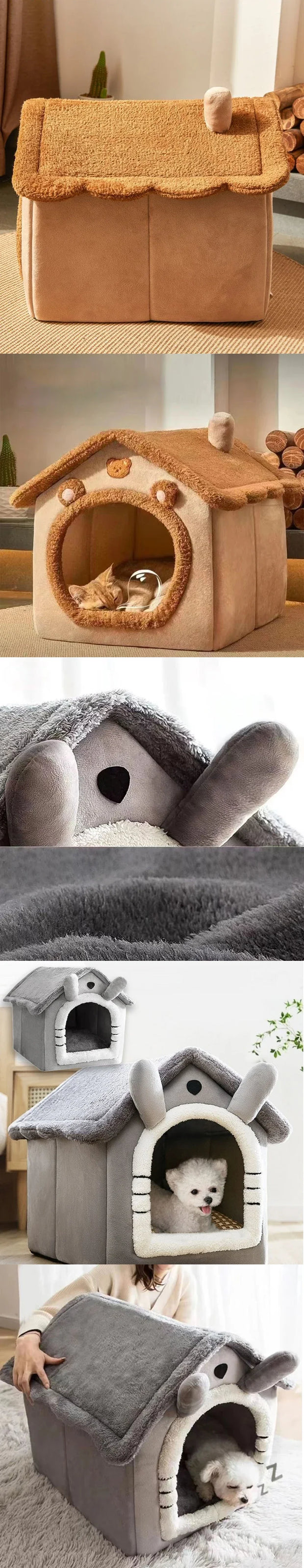 Washable Cat House Puppy Cave Sofa Bed
