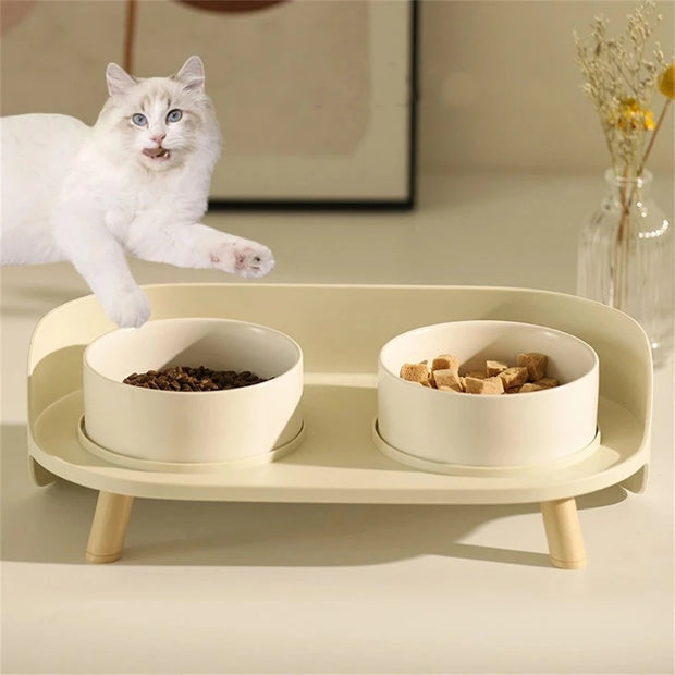 Pet Food Feeders Adjustable Dispenser