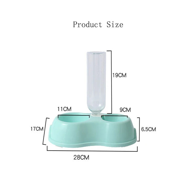 Double Dish Bowls for Cats Dogs Pet