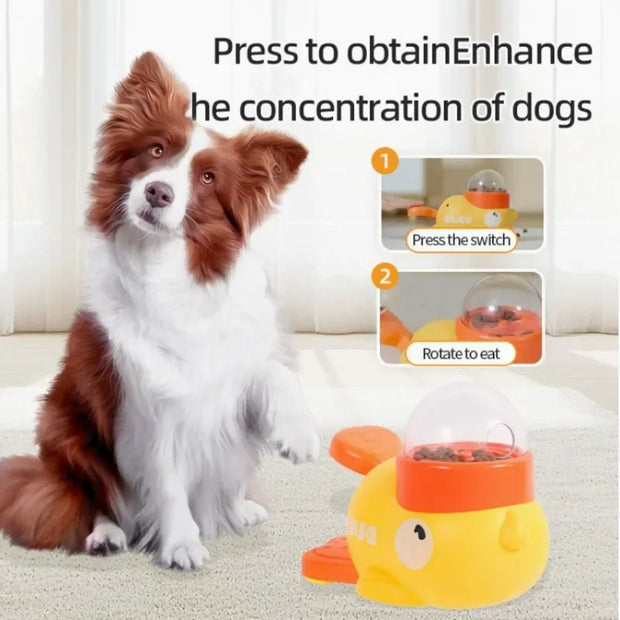 "Hands-On Duck Pet Toy Feeder