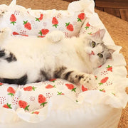 Cute Puppy Square Sleeping Cushion Bed  & Pillow
