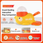"Hands-On Duck Pet Toy Feeder