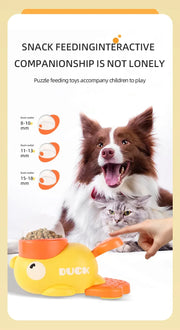 "Hands-On Duck Pet Toy Feeder