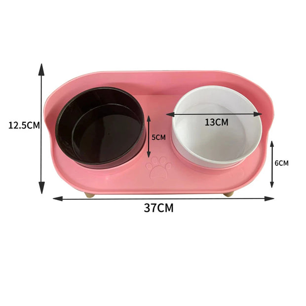 Pet Food Feeders Adjustable Dispenser